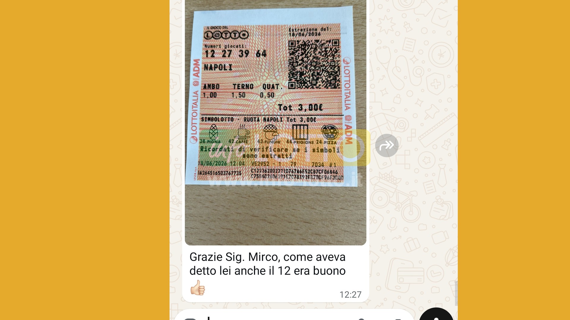 Vincita Giugno 2026