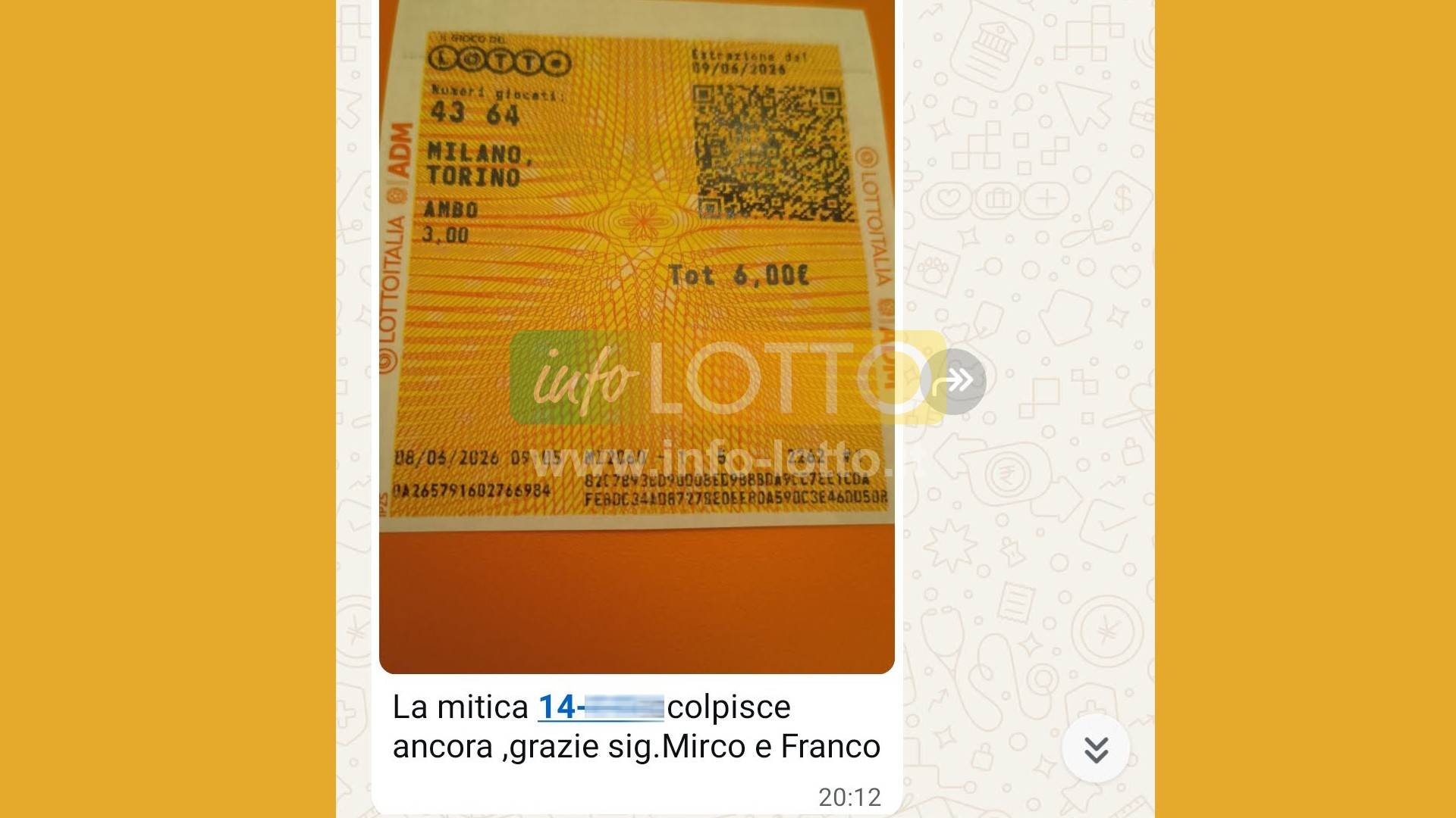 Vincita Giugno 2026