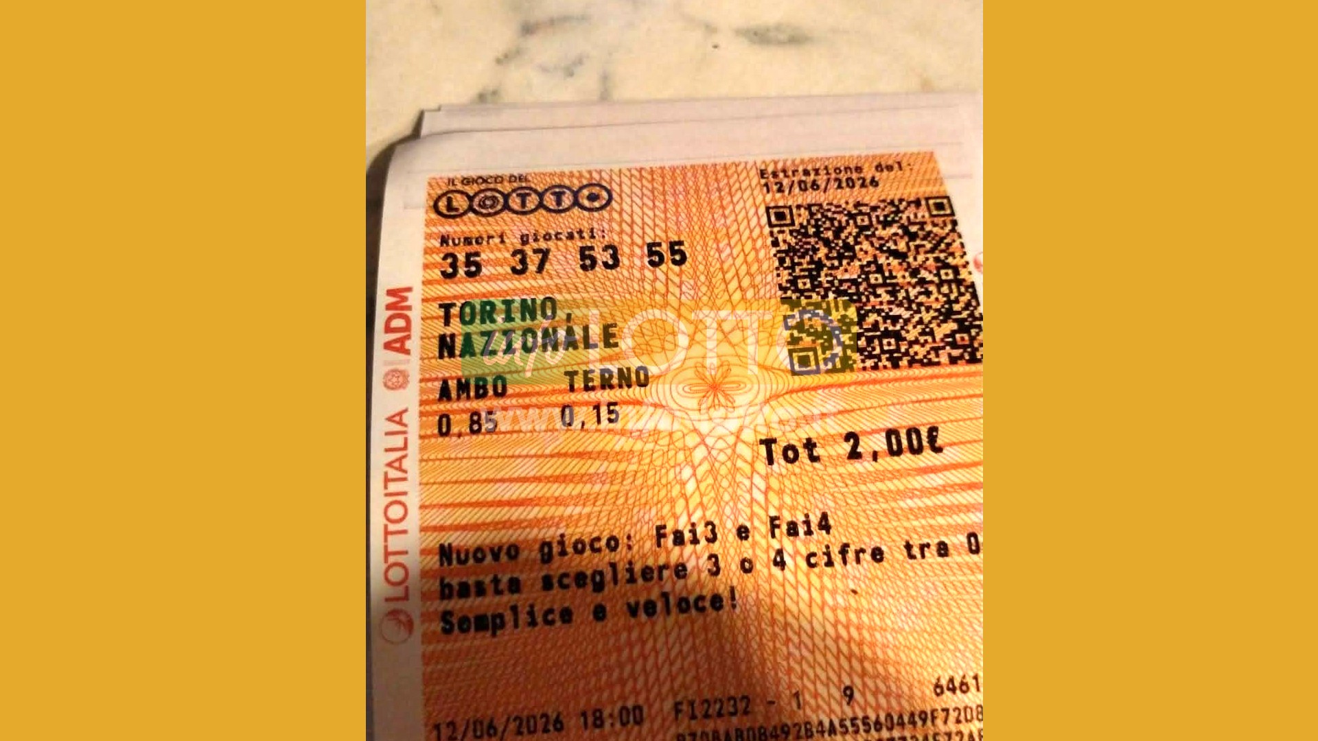 Vincita Giugno 2026