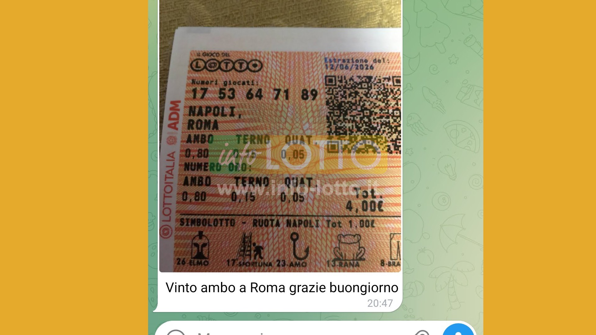 Vincita Giugno 2026