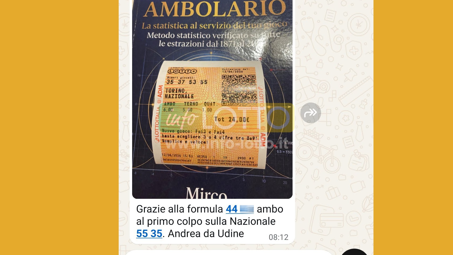 Vincita Giugno 2026