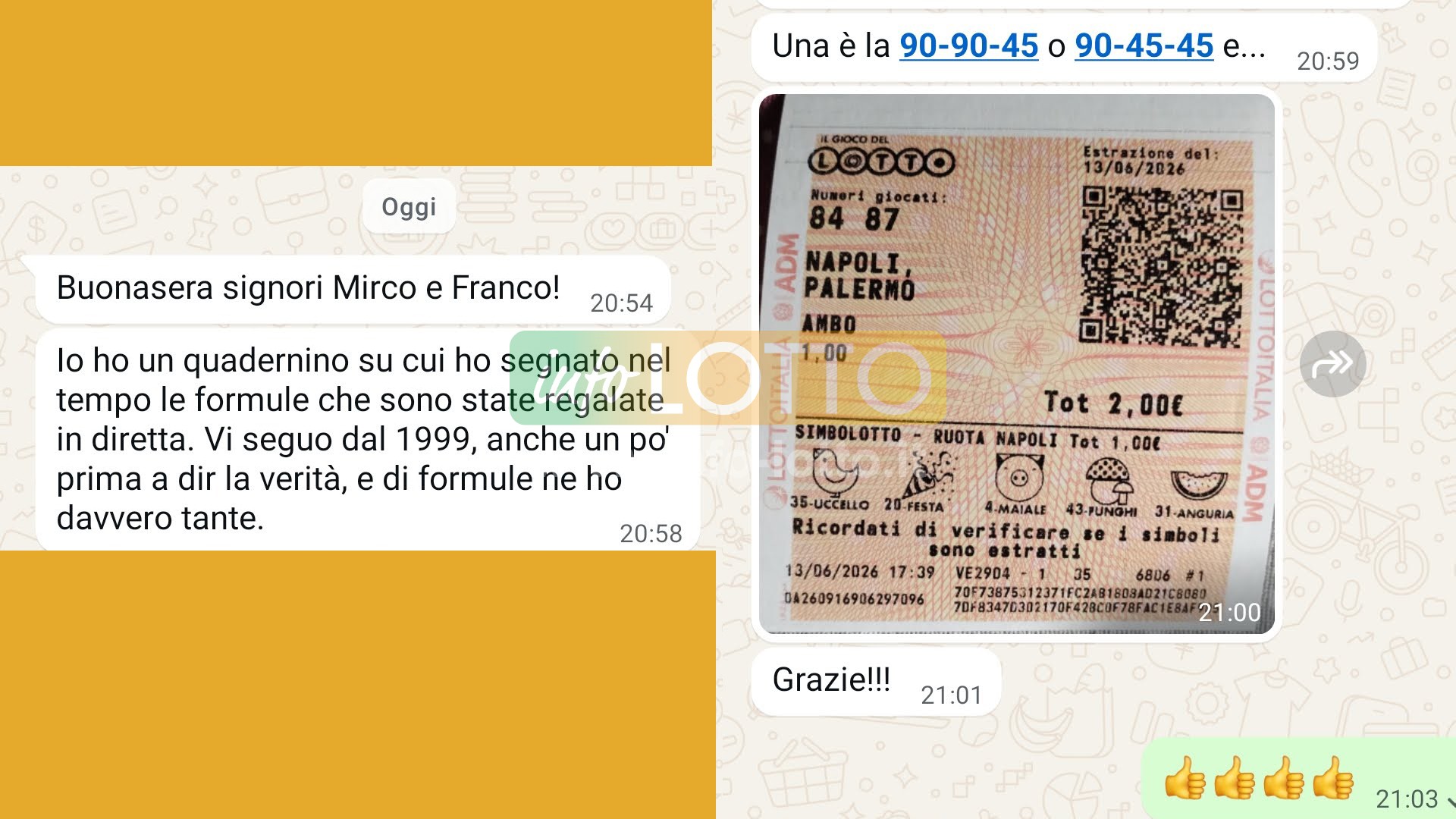 Vincita Giugno 2026