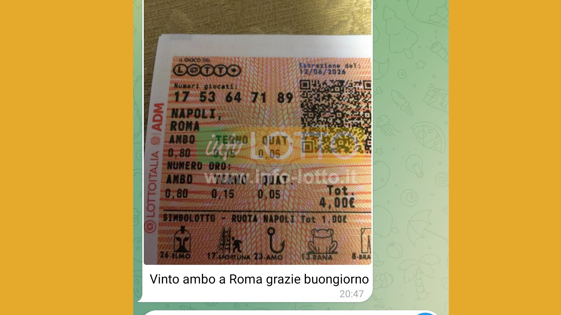 Vincita Giugno 2026