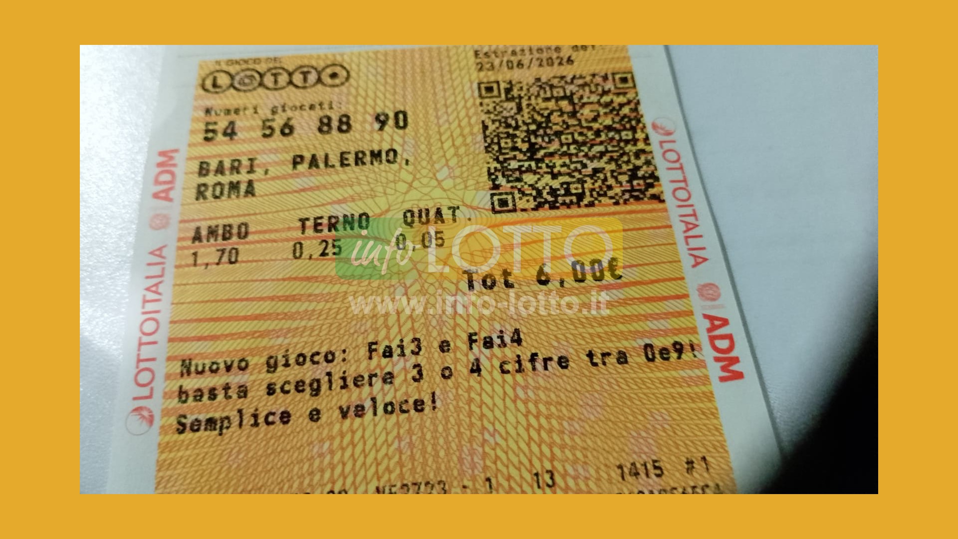 Vincita Giugno 2026