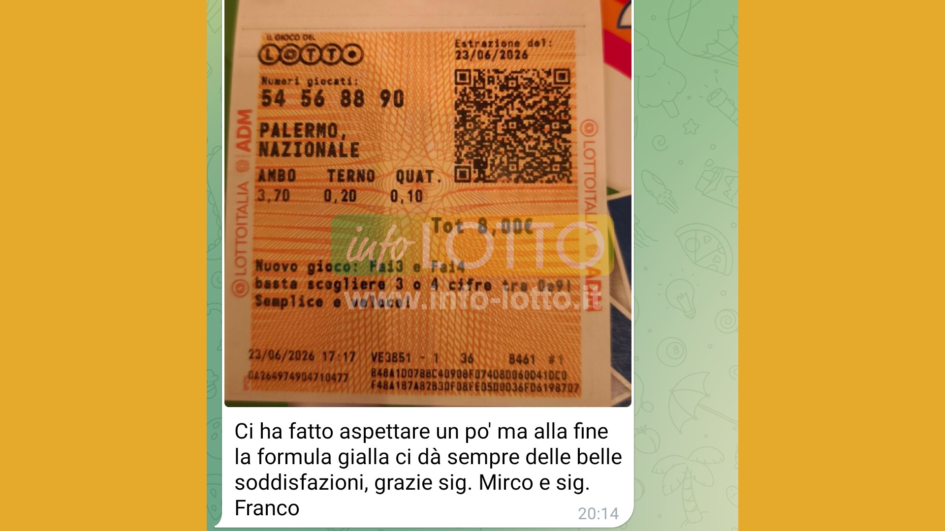 Vincita Giugno 2026