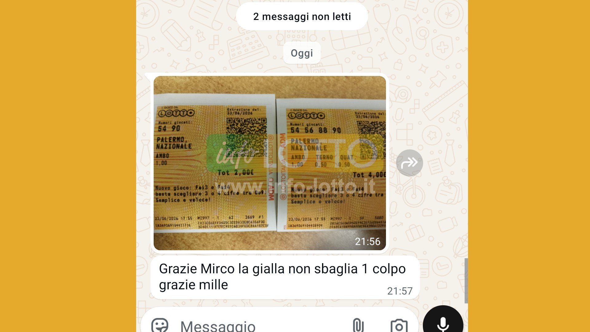Vincita Giugno 2026