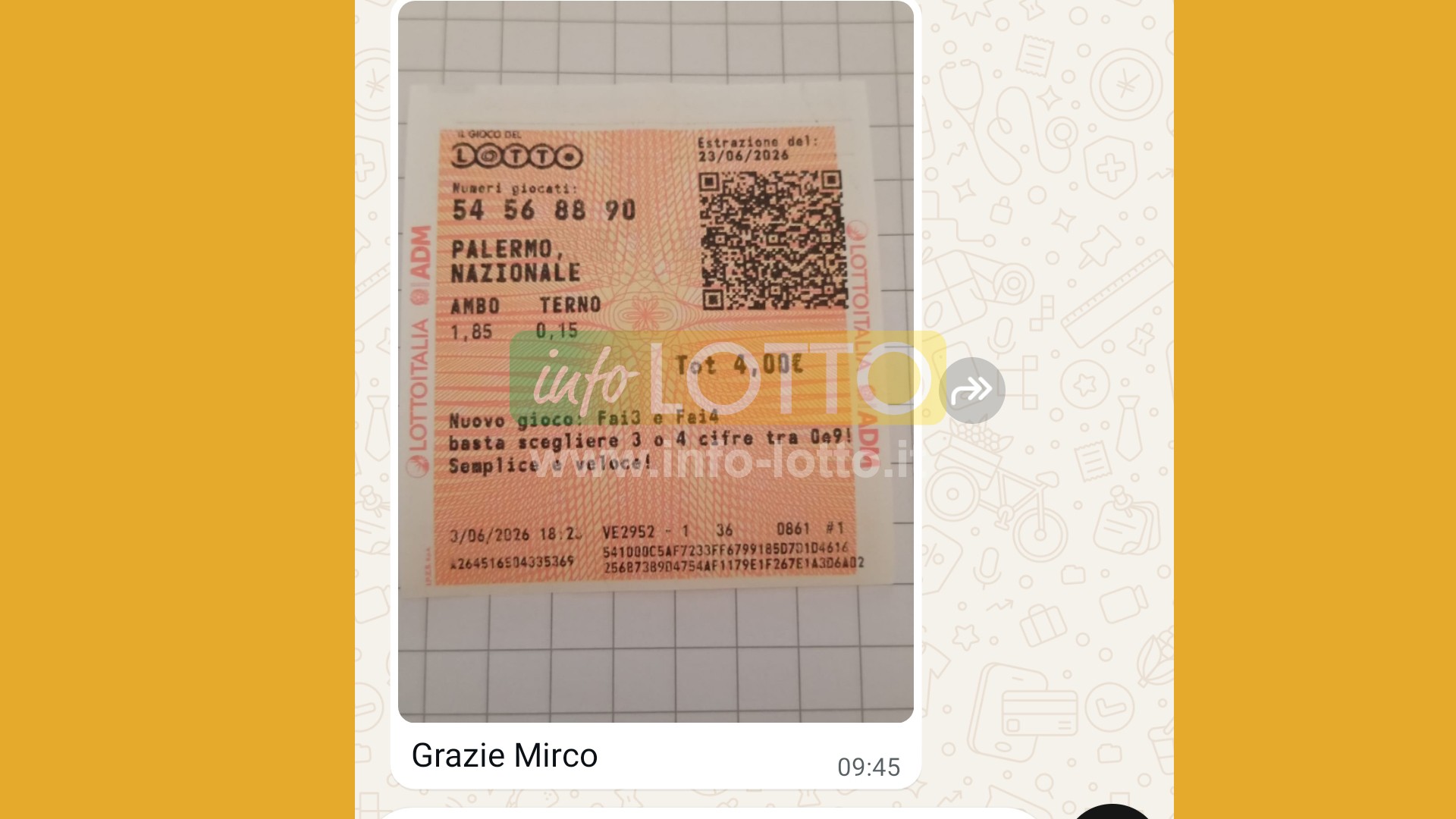 Vincita Giugno 2026