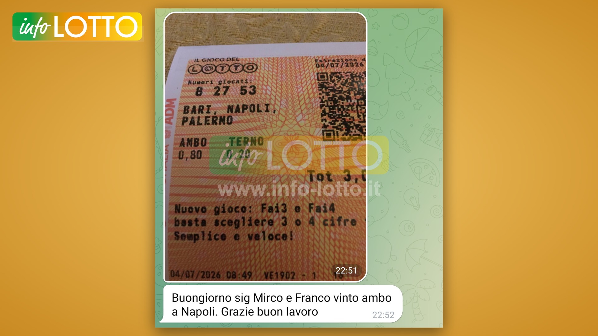 Vincita Luglio 2026