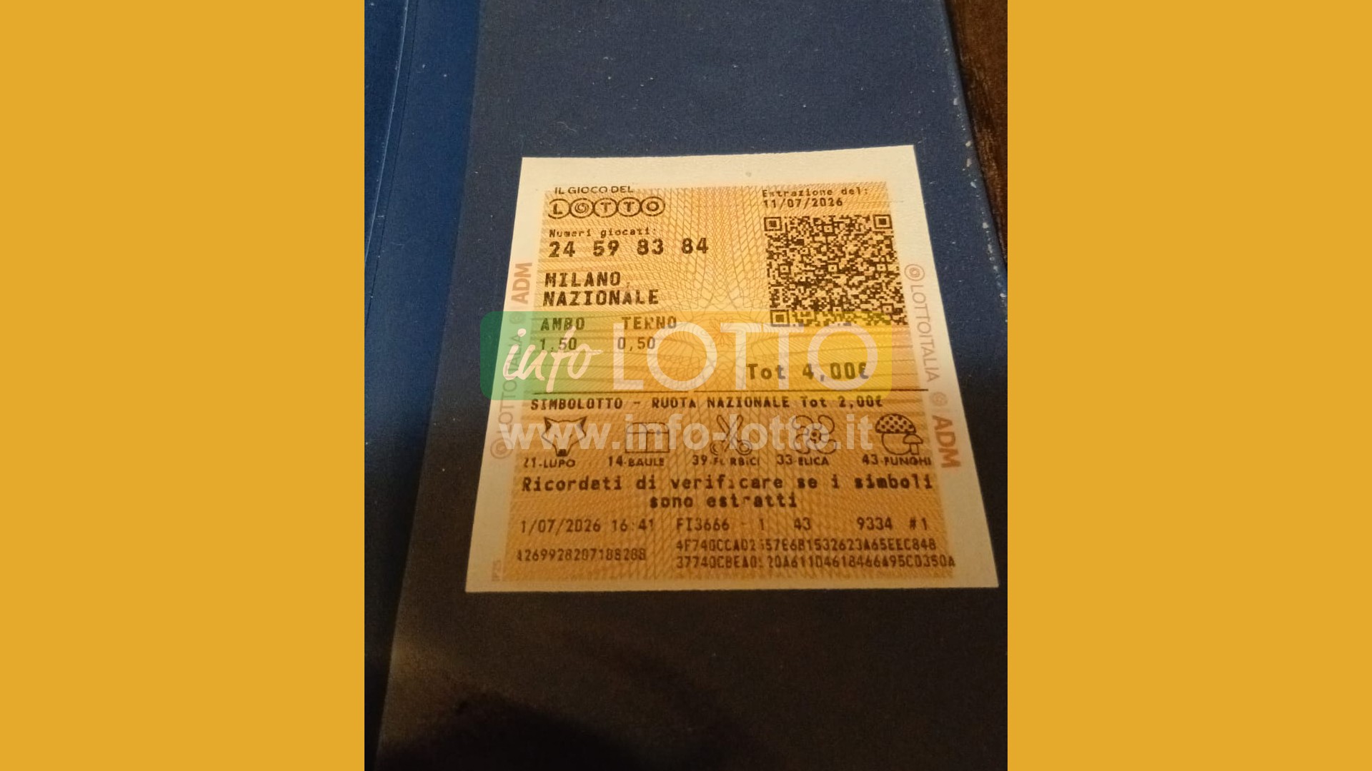 Vincita Luglio 2026