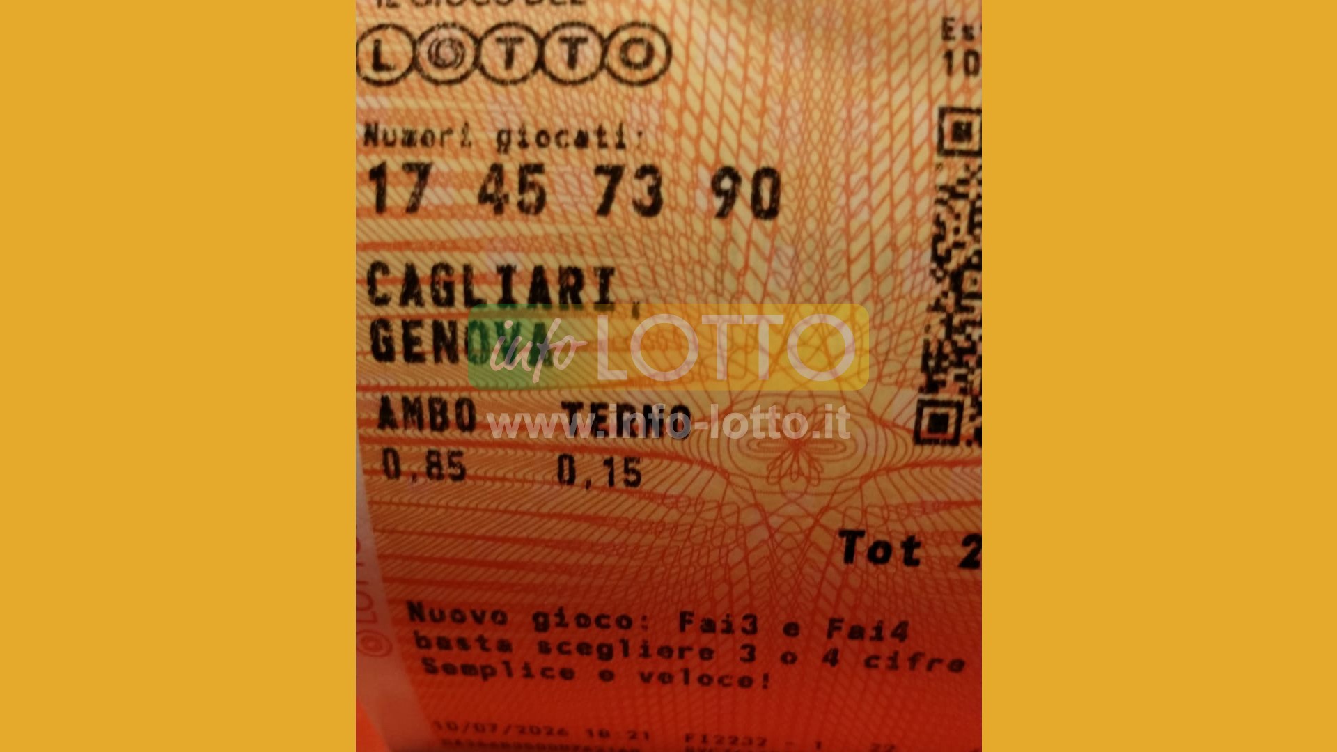 Vincita Luglio 2026
