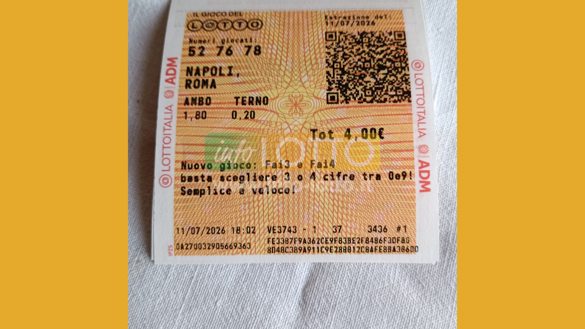 Vincita Luglio 2026
