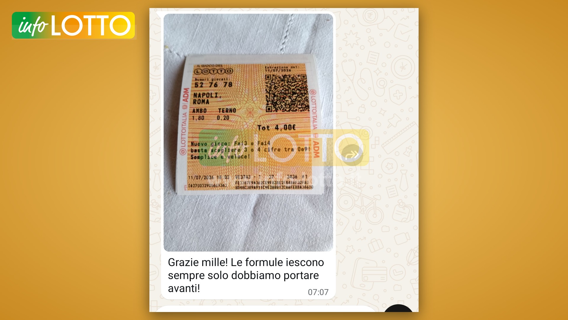 Vincita Luglio 2026