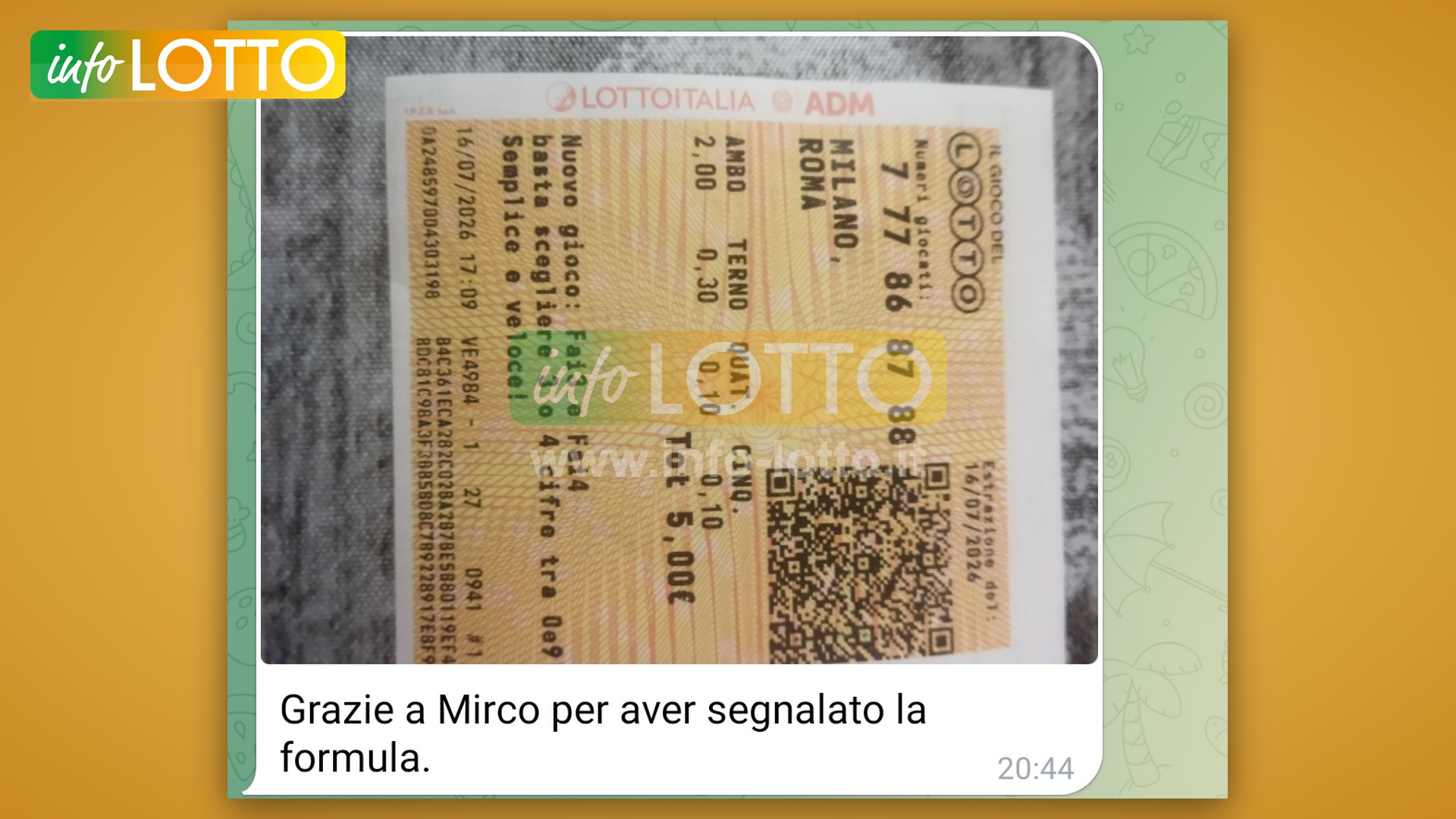 Vincita Luglio 2026