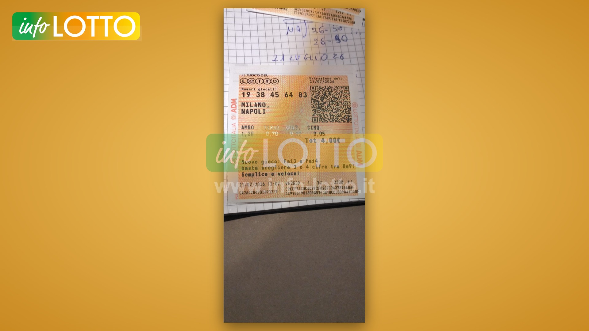Vincita Luglio 2026