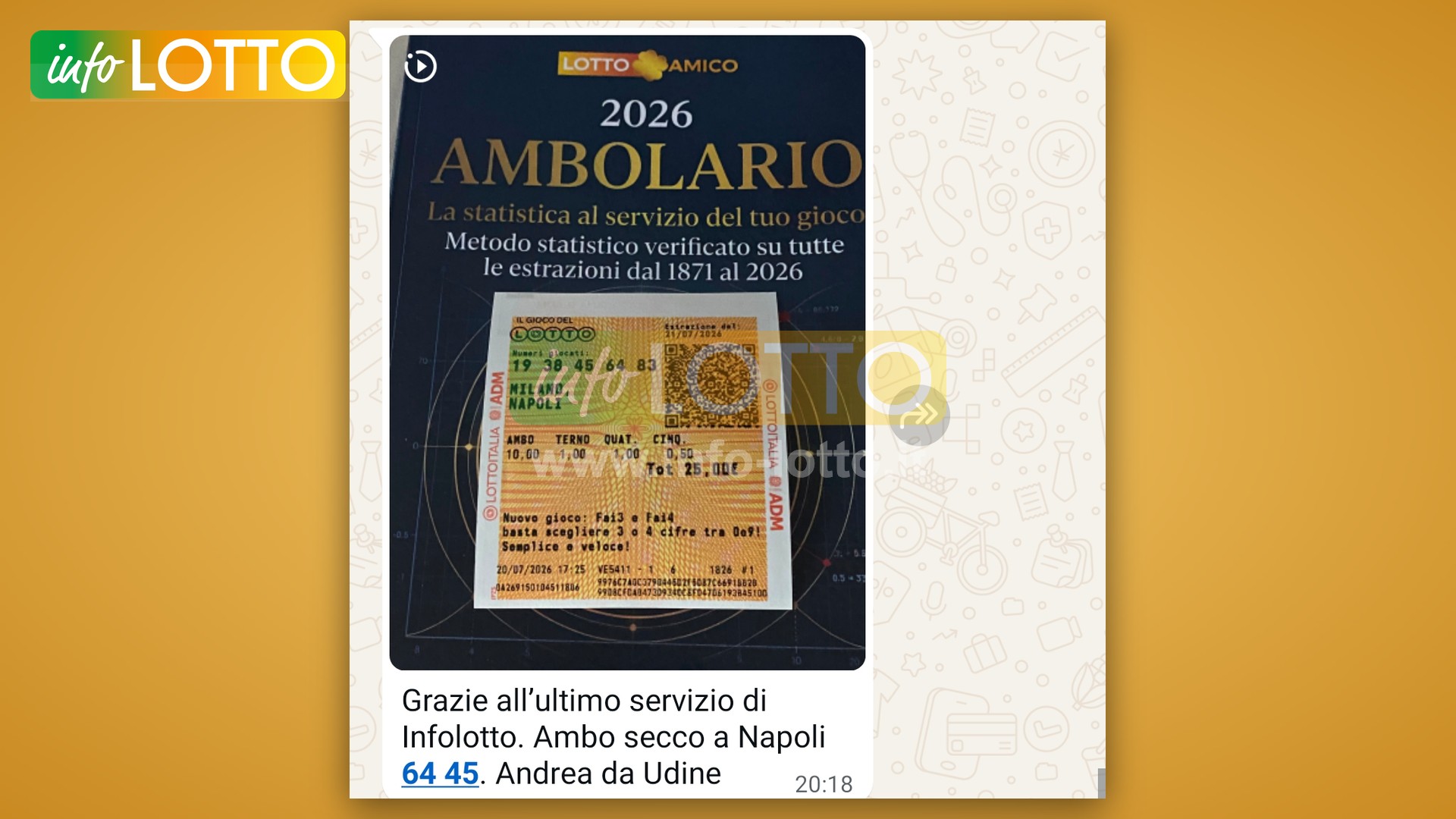 Vincita Luglio 2026