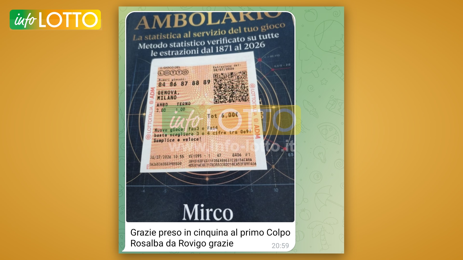 Vincita Luglio 2026