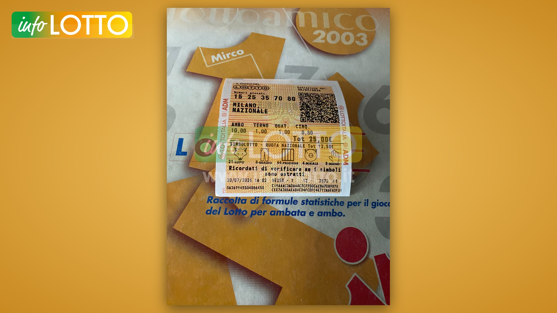 Vincita Luglio 2026