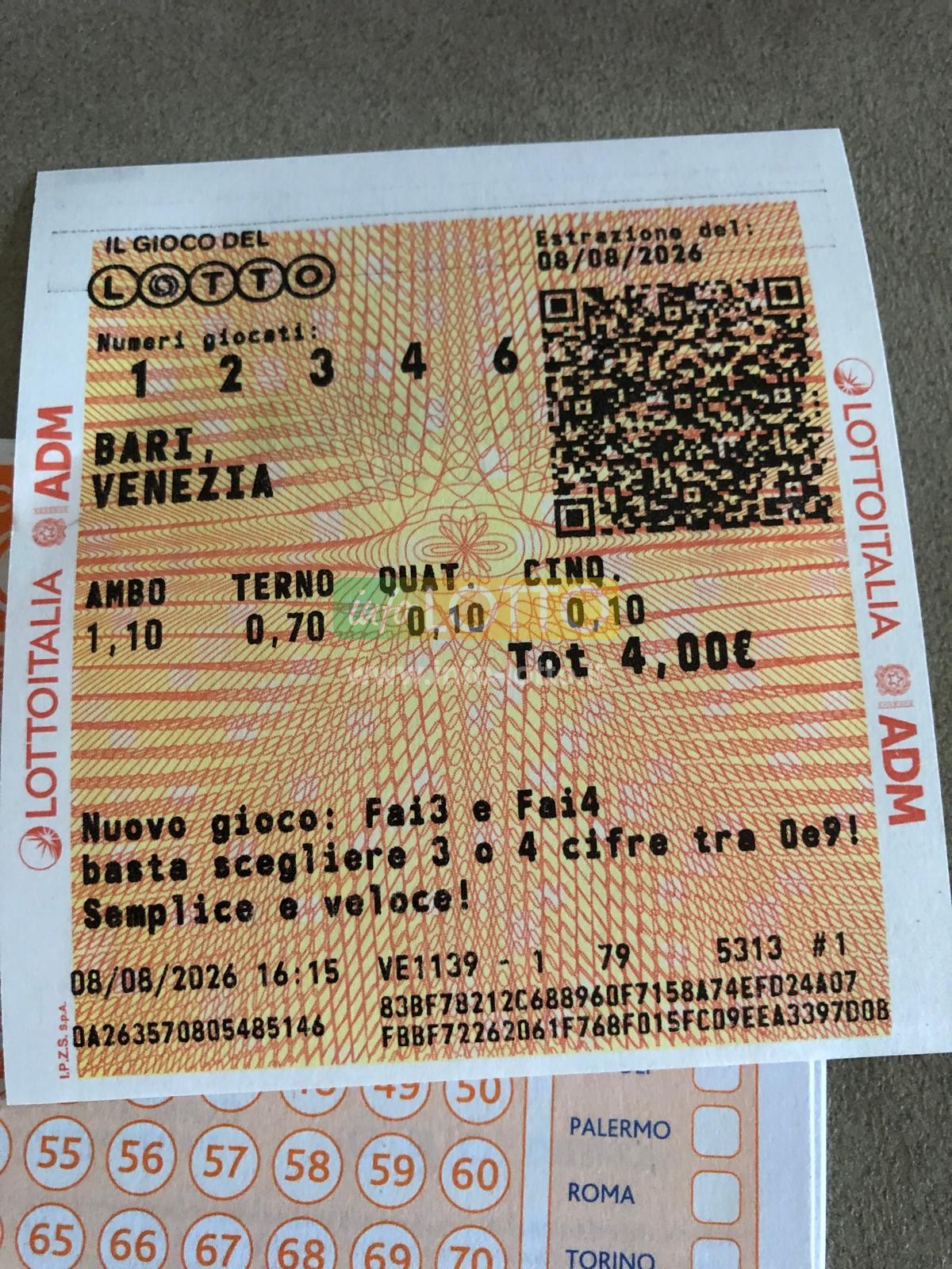 Vincita Agosto 2026
