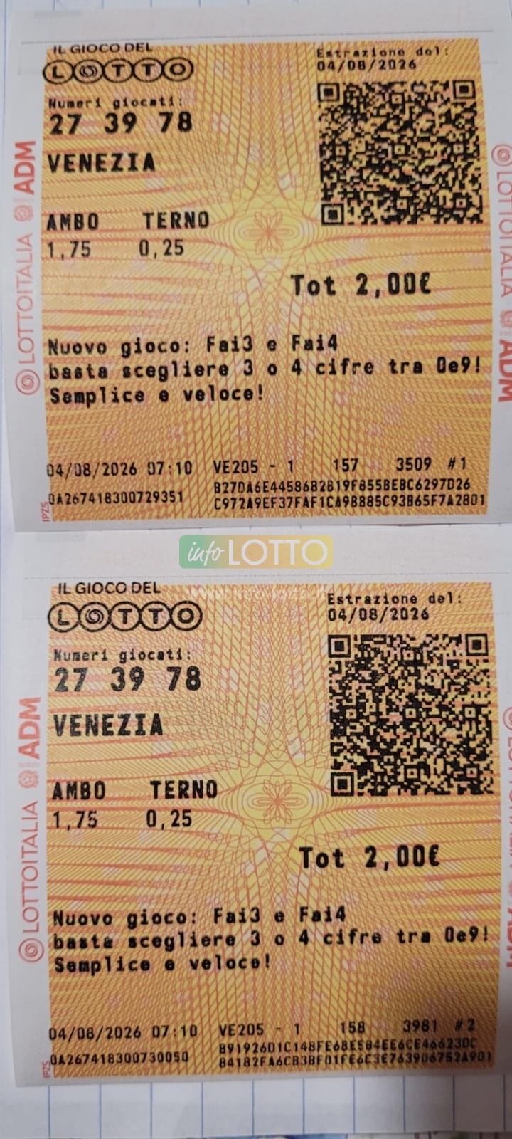 Vincita Agosto 2026
