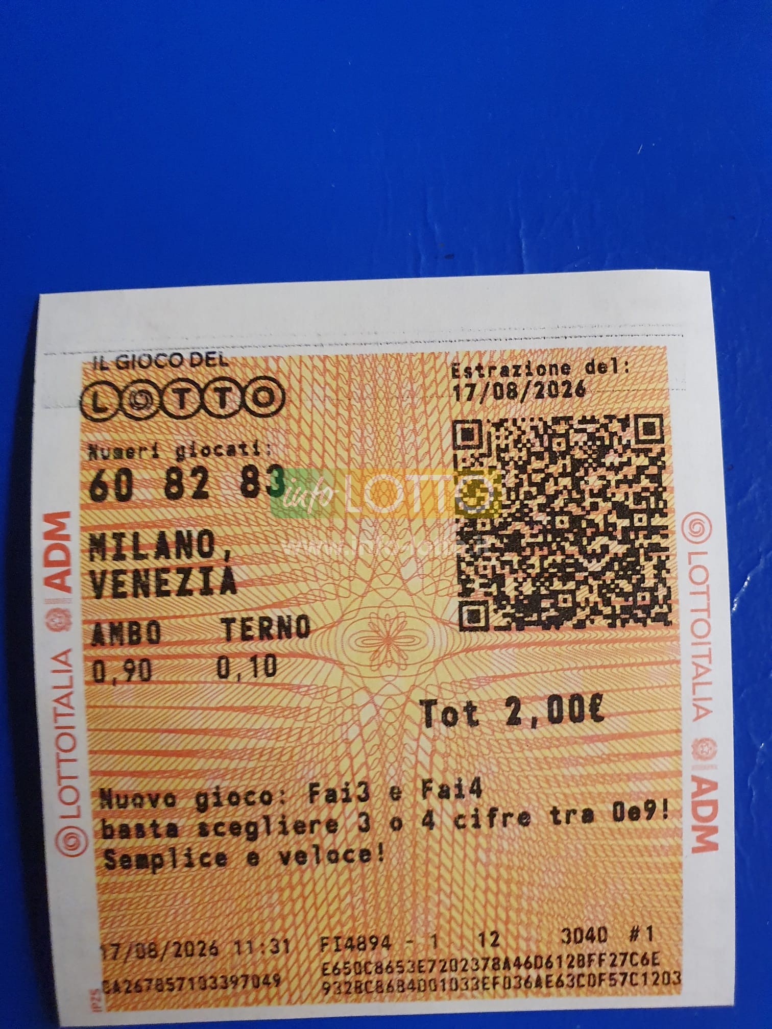 Vincita Agosto 2026