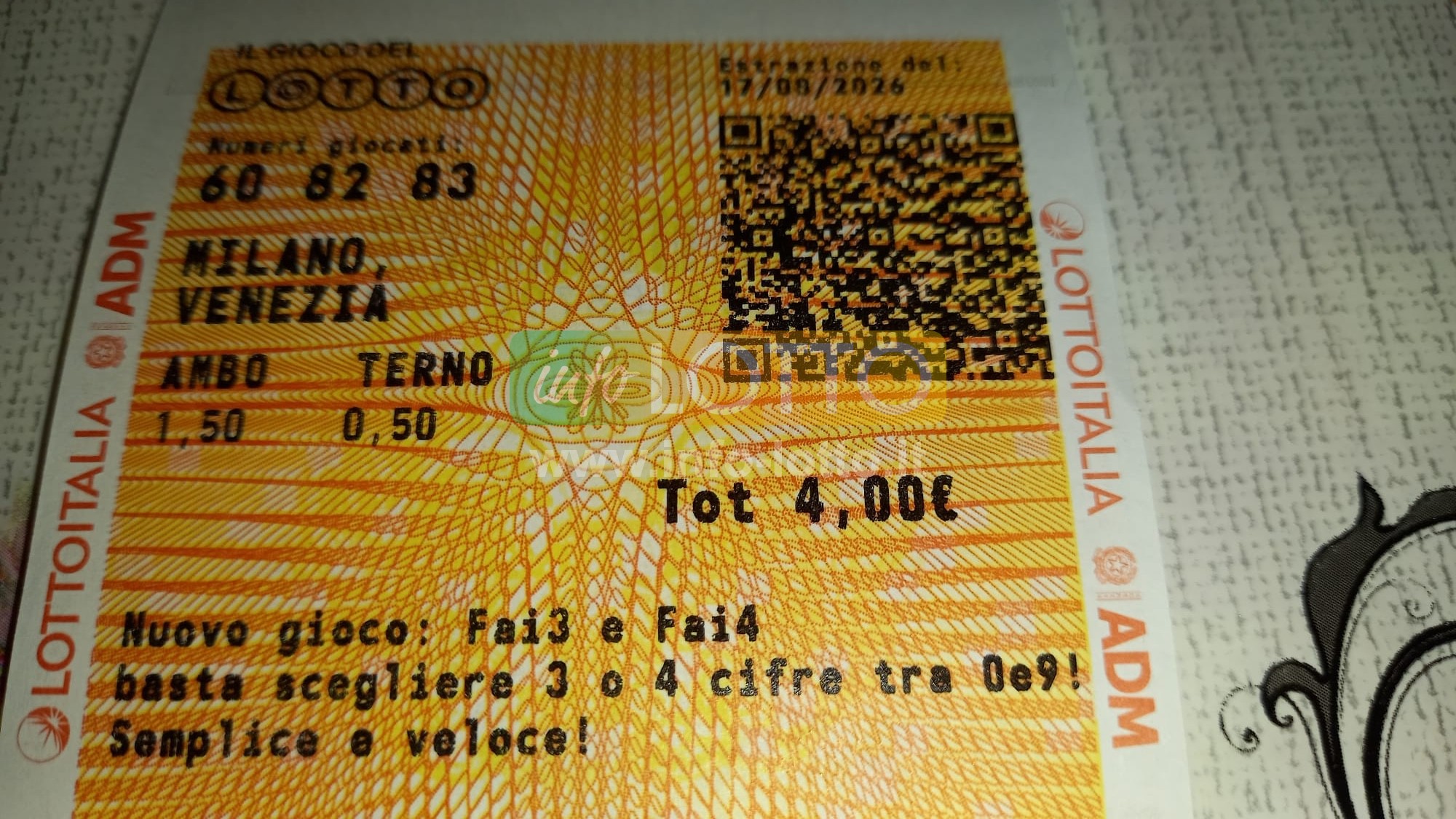 Vincita Agosto 2026