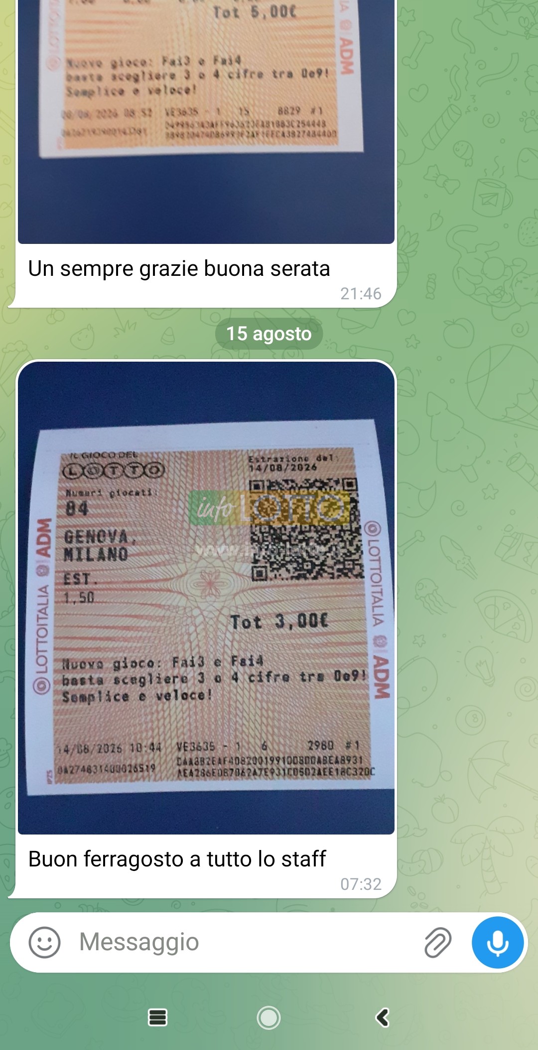 Vincita Agosto 2026
