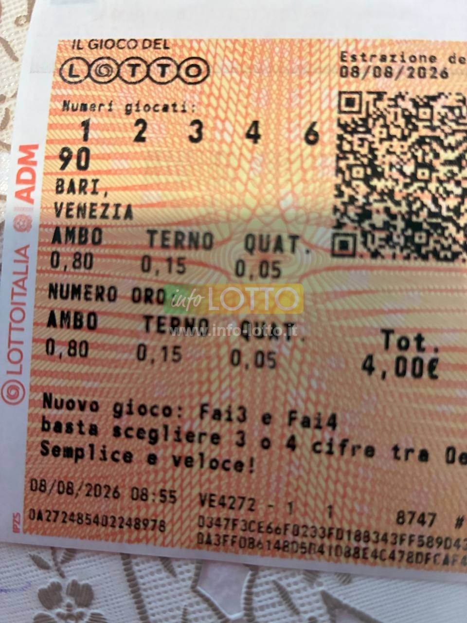 Vincita Agosto 2026