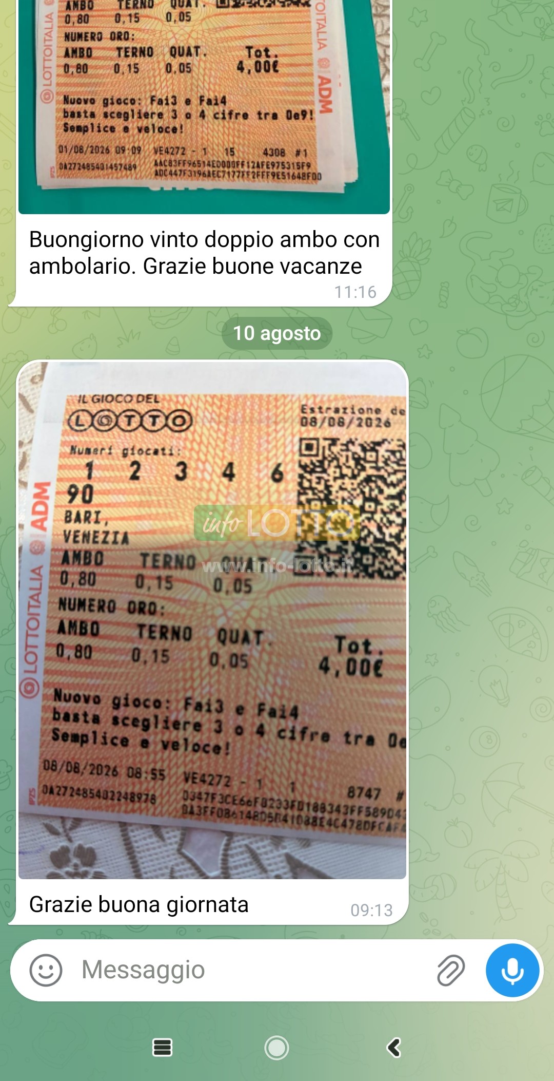 Vincita Agosto 2026