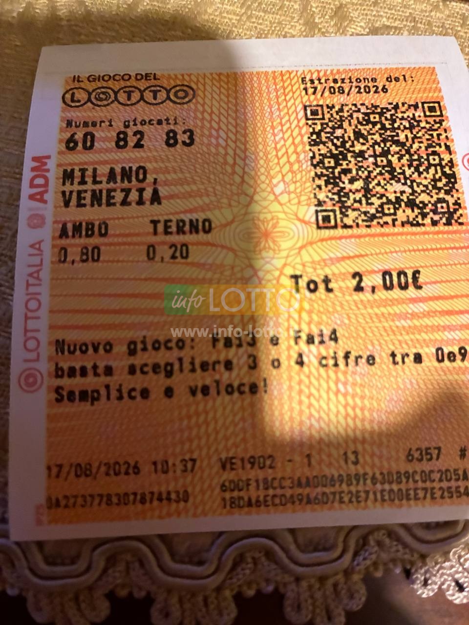 Vincita Agosto 2026