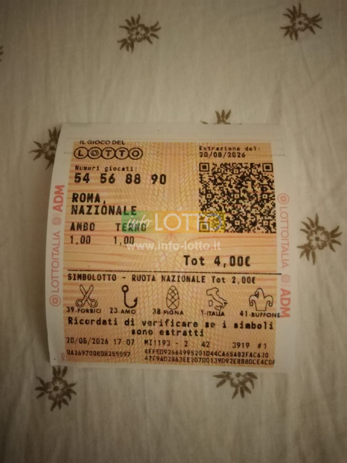 Vincita Agosto 2026