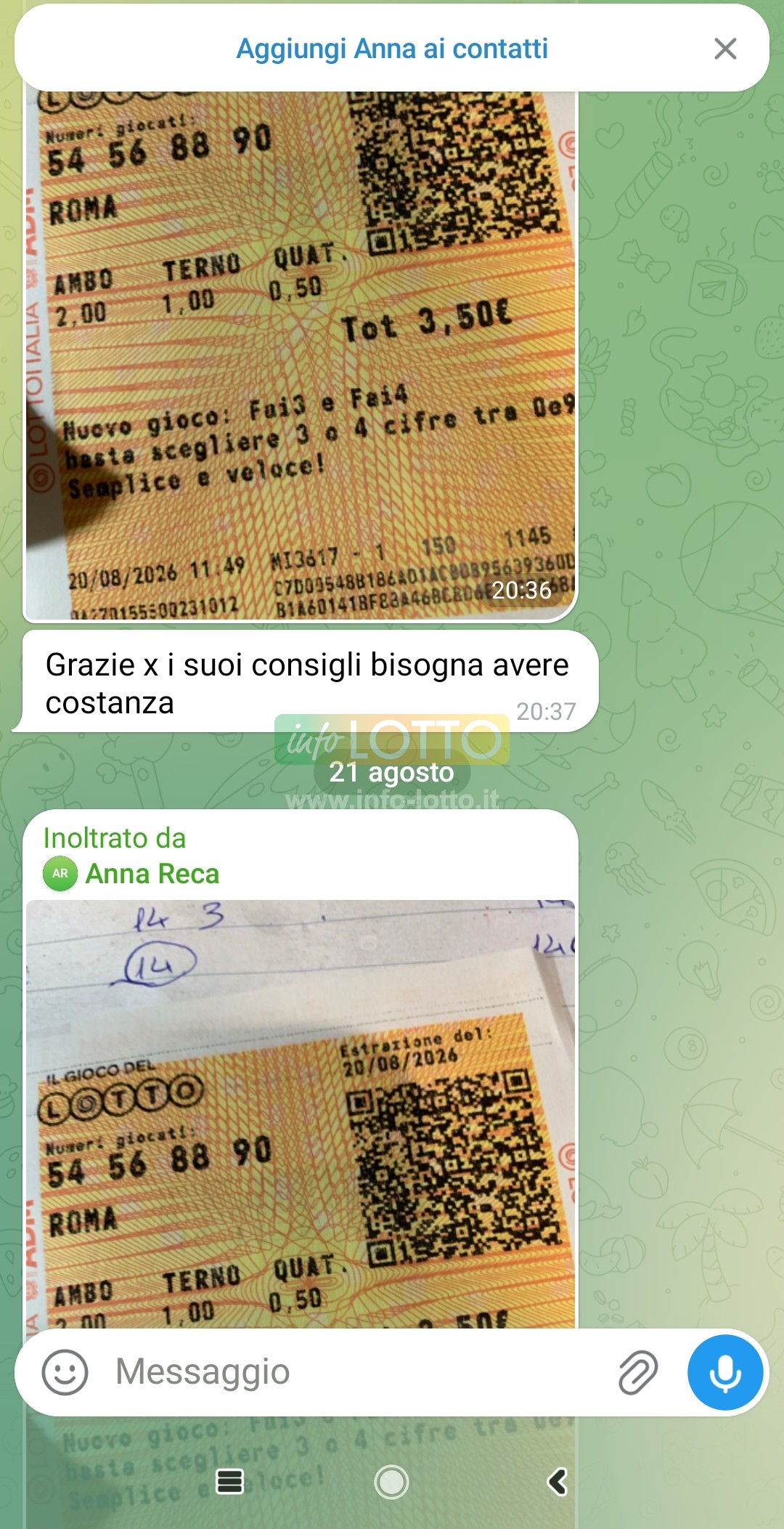 Vincita Agosto 2026