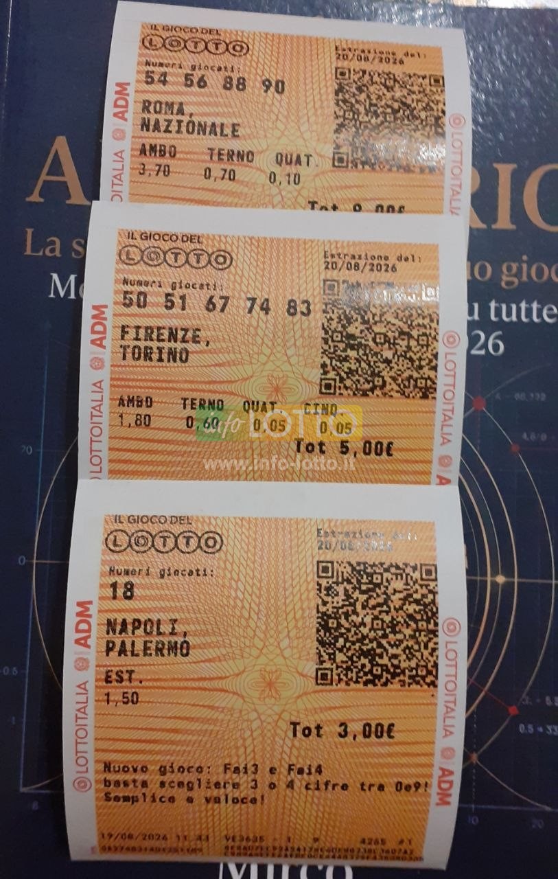 Vincita Agosto 2026