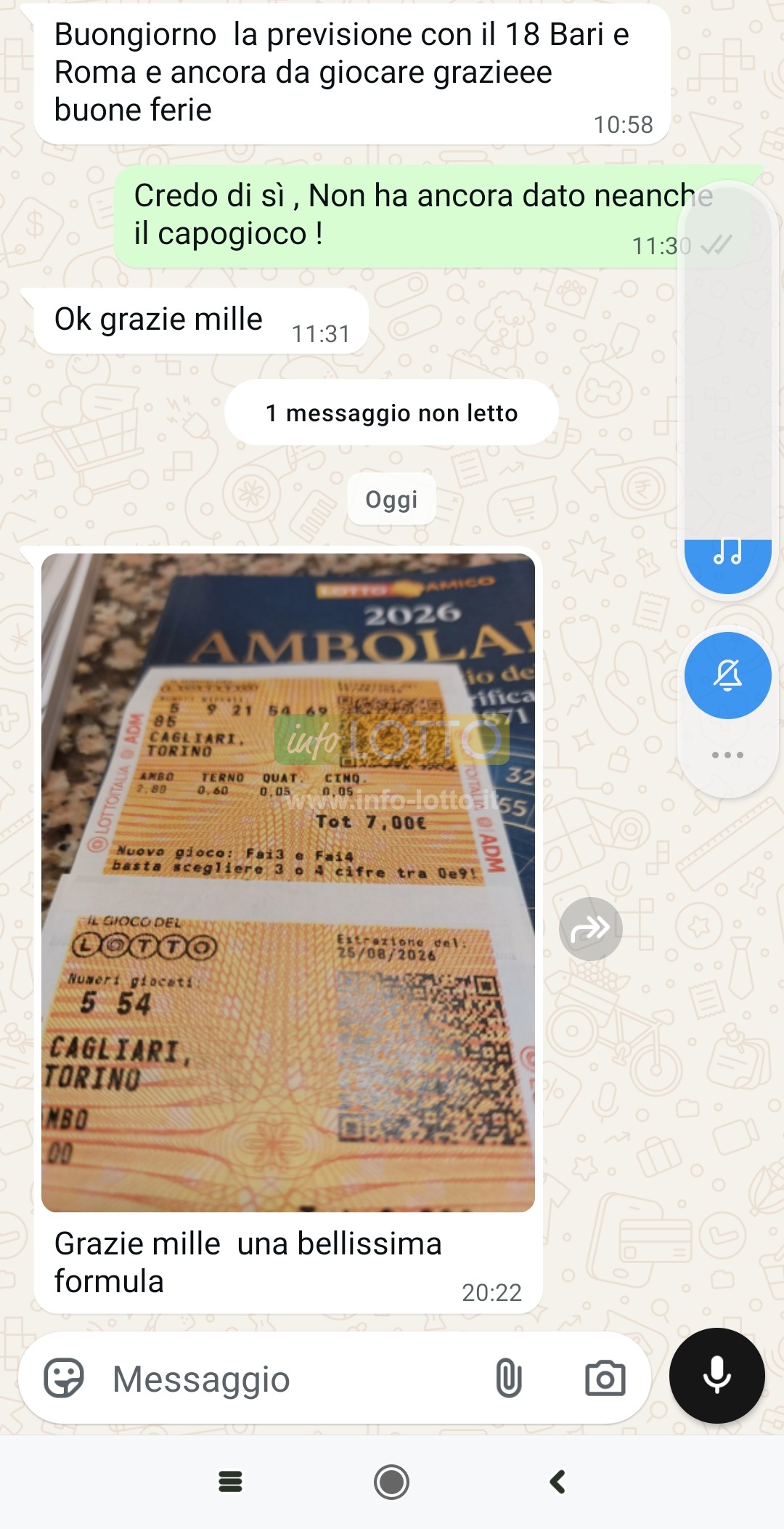Vincita Agosto 2026