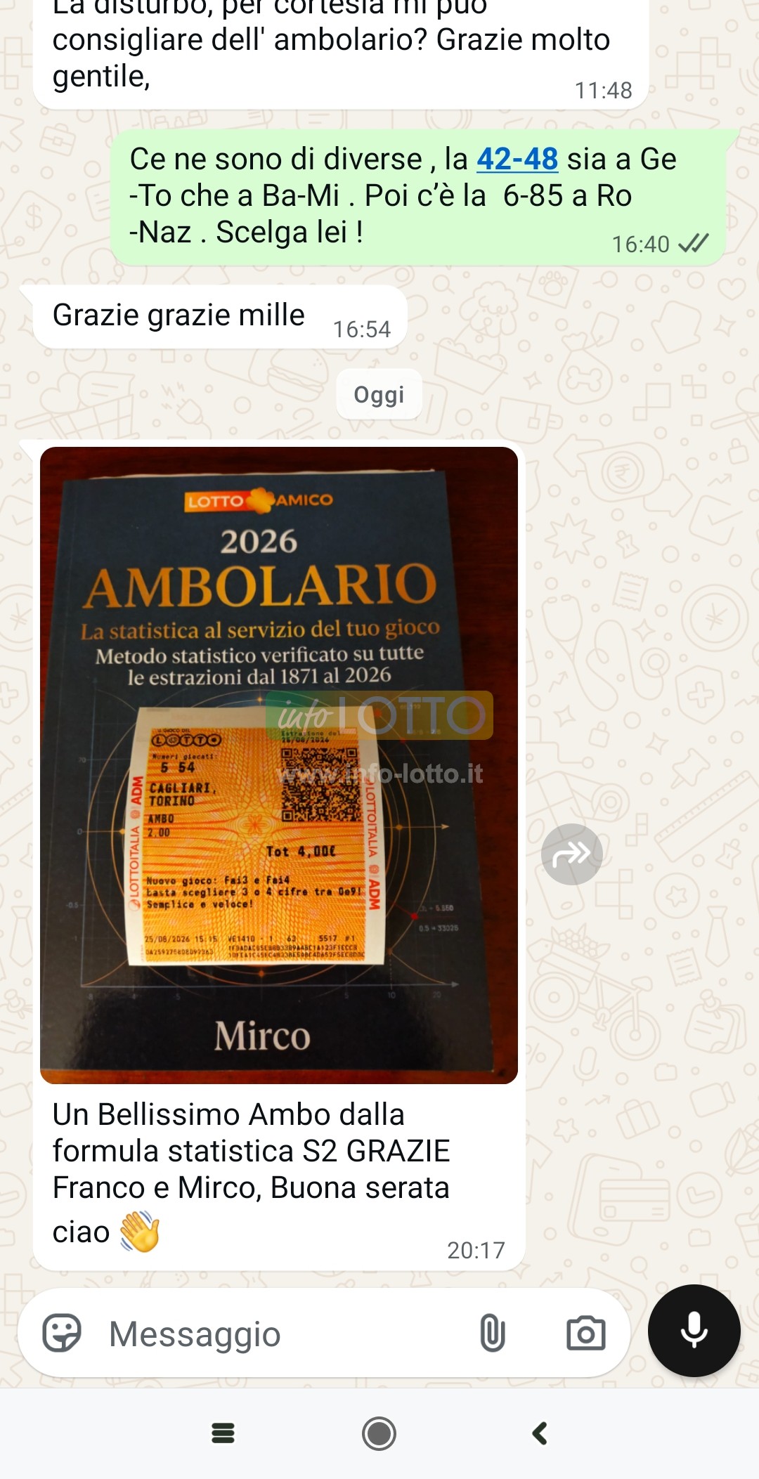 Vincita Agosto 2026