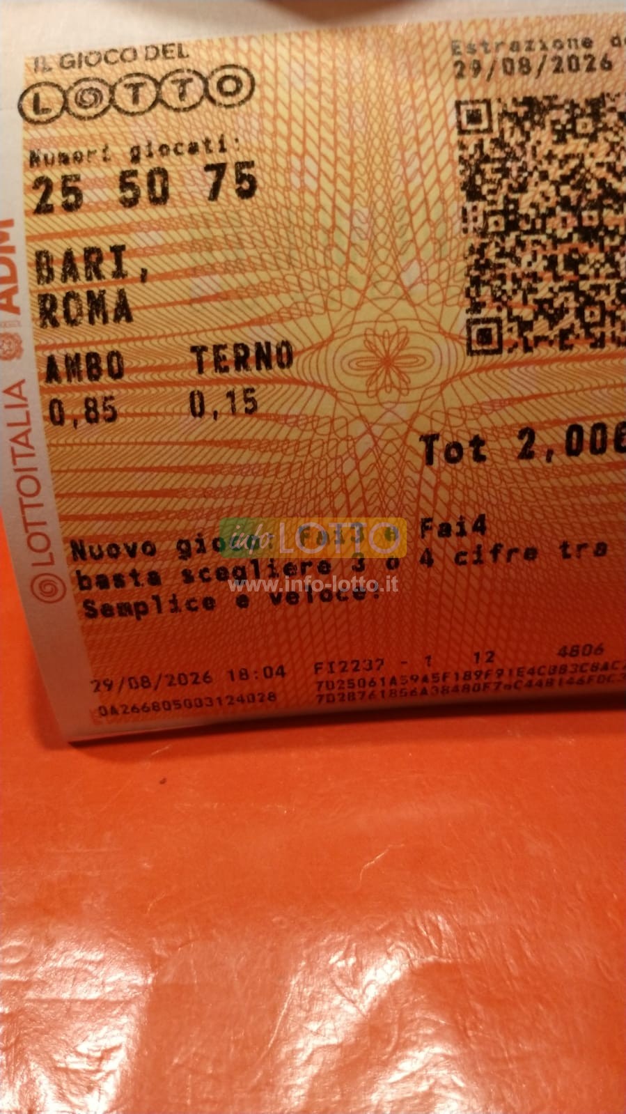 Vincita Agosto 2026
