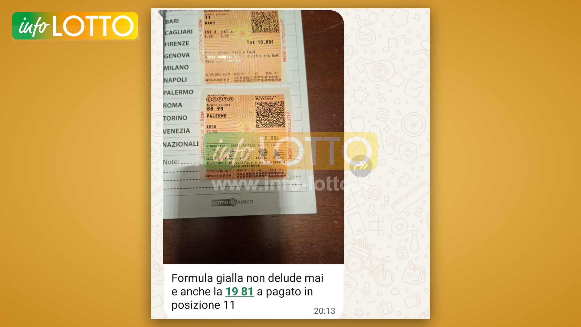 Vincita Settembre 2026